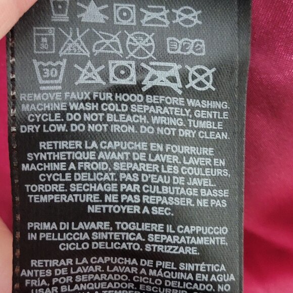 Guess Womens Y2K 2000s Leopard Faux Fur Down Feathers Hooded Puffer Vest Medium - Picture 12 of 12